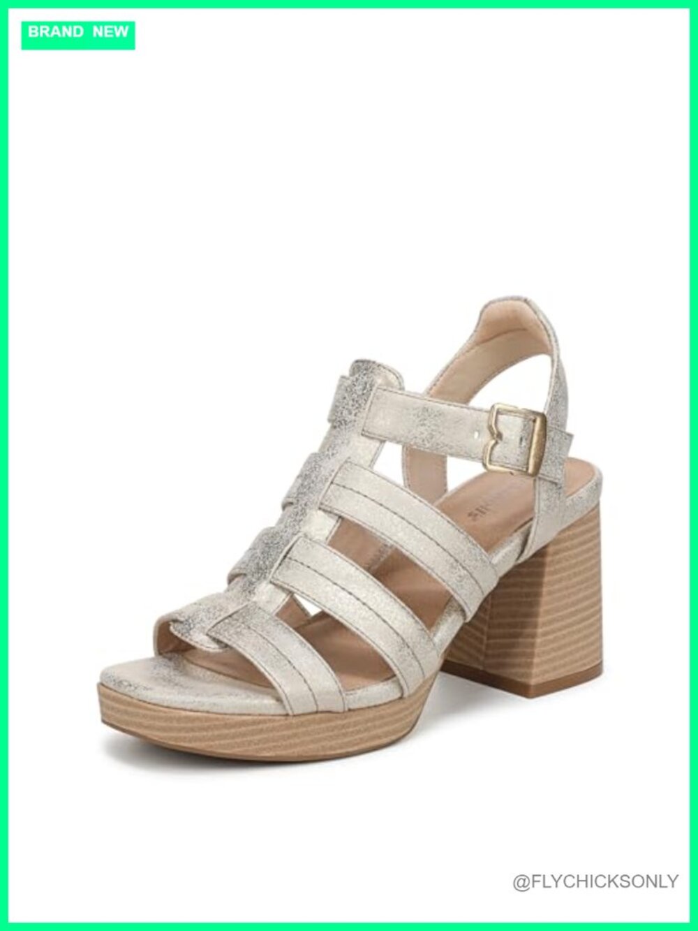 Chunky Block Heel Strappy Sandals Slingback Buckle Open Toe